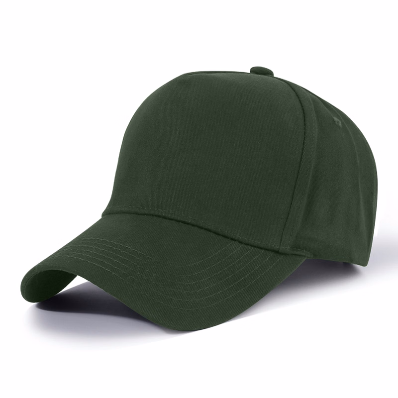Stock Solid Color Cotton 5-Panel Baseball Cap