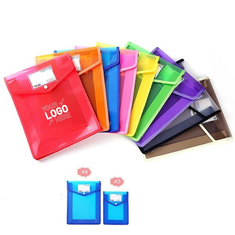 A4 Size Vertical Document Storage Bag With Snap Button 1