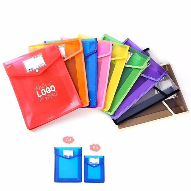 A4 Size Vertical Document Storage Bag With Snap Button