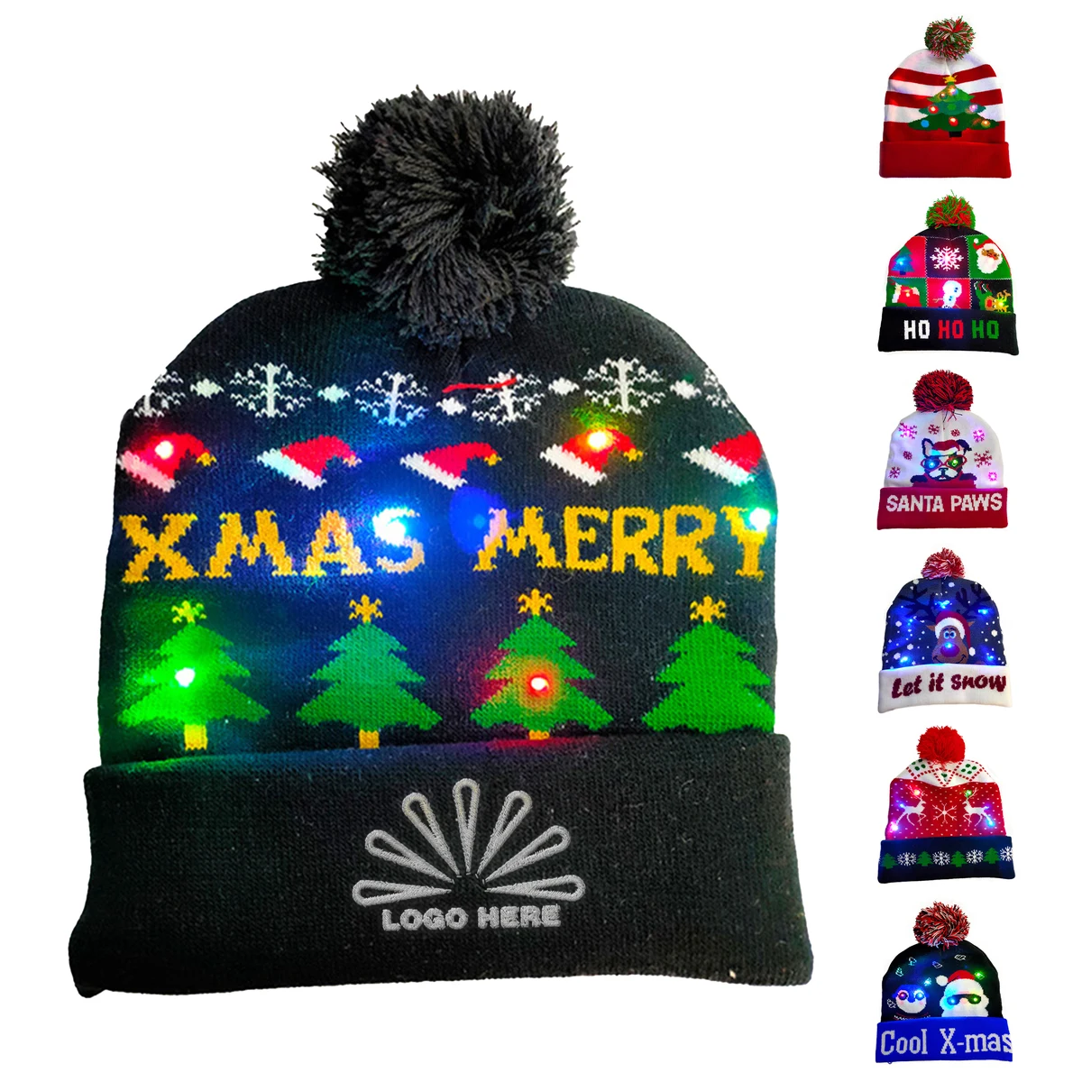 Cozy Christmas Woolen Hat with Logo 1