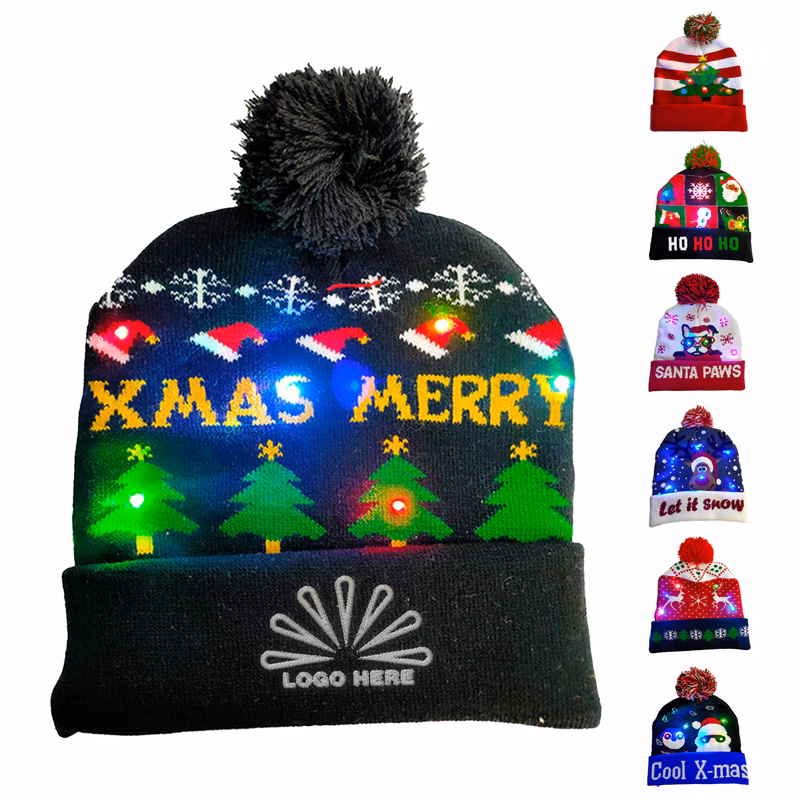Cozy Christmas Woolen Hat with Logo