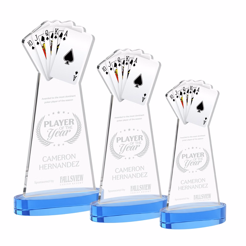 Poker Award on Alberton Base - Sky Blue