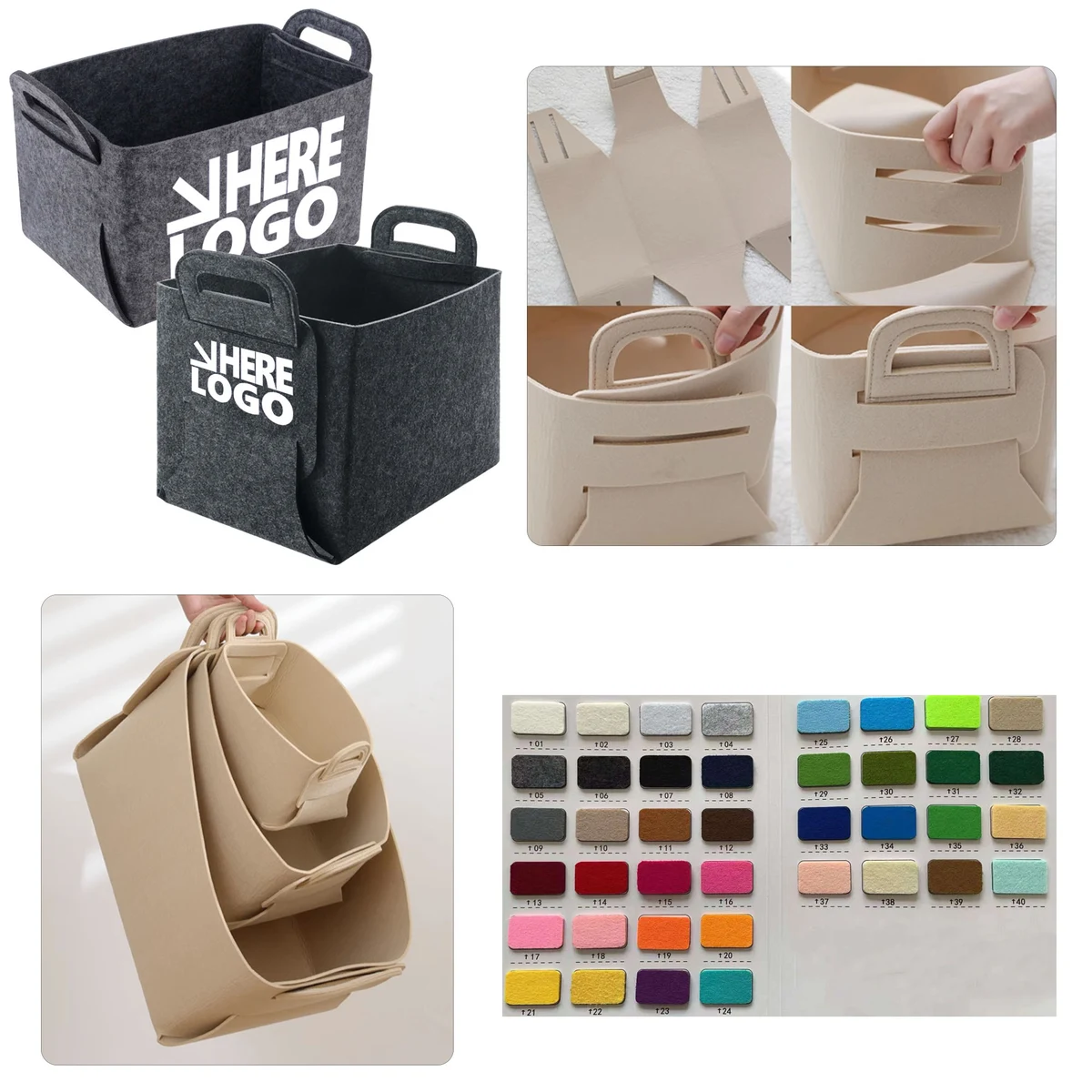 Felt Folding Storage Basket 1