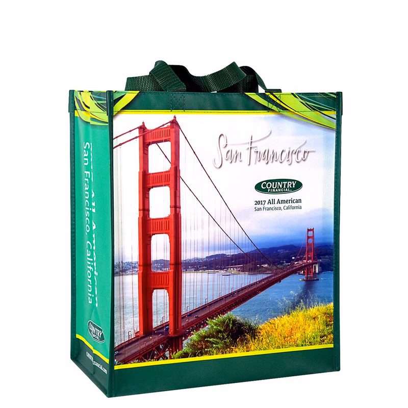 Custom 135g Laminated Non-Woven Shopping Tote Bag 13"x15"x8"
