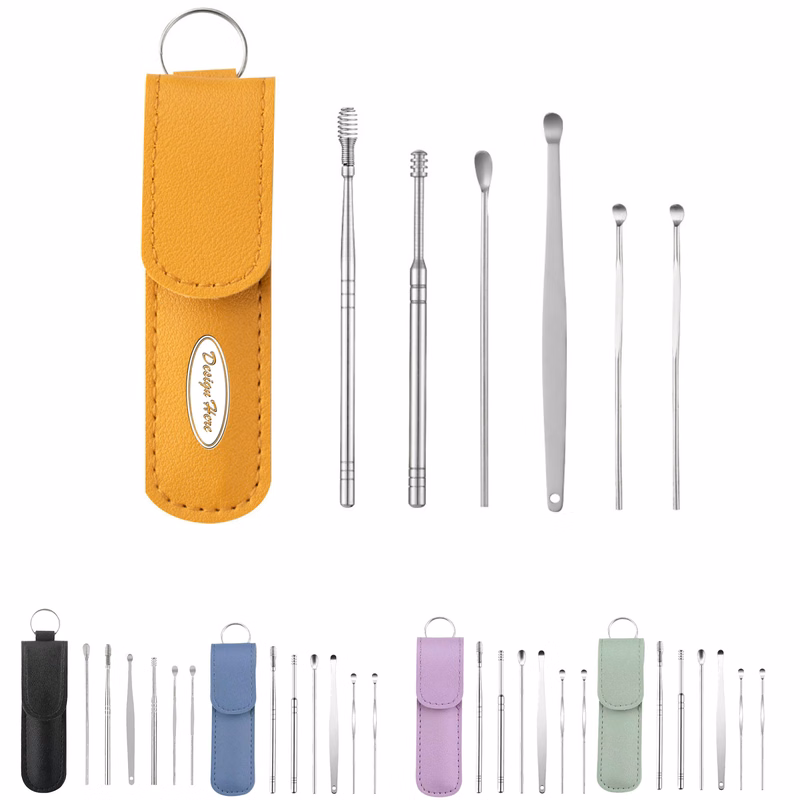 Portable Ear Wax Removal Kit ?C 6-Piece Set with Leather Case