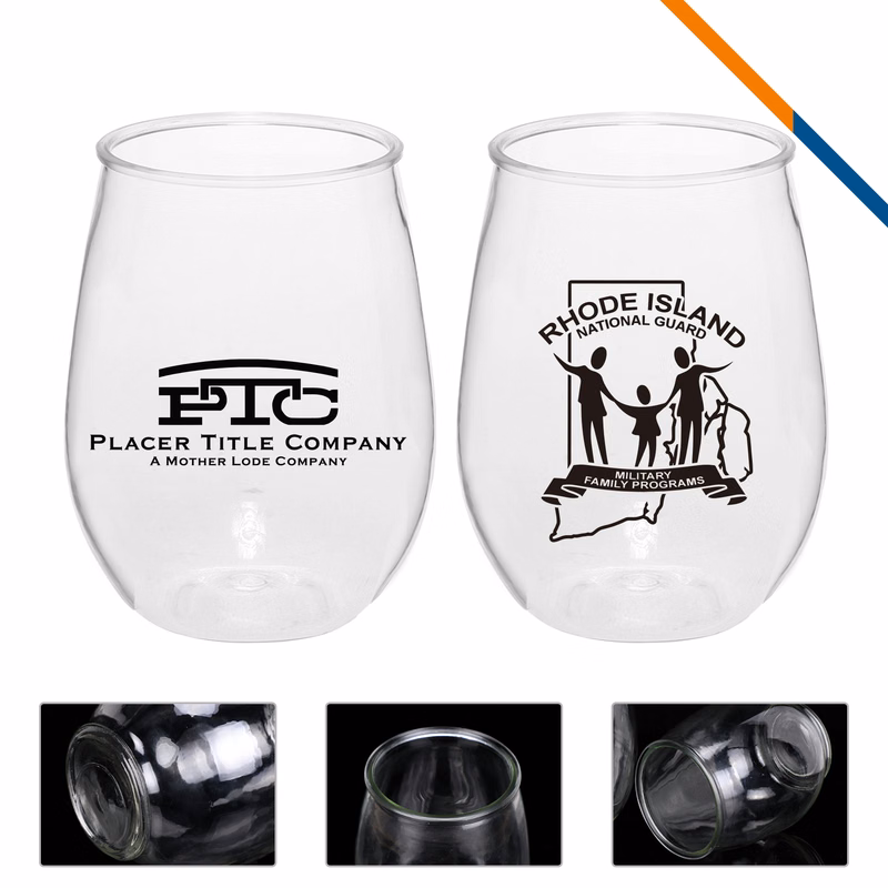 Vette Stemless Plastic Wine Glasses - 10 OZ.