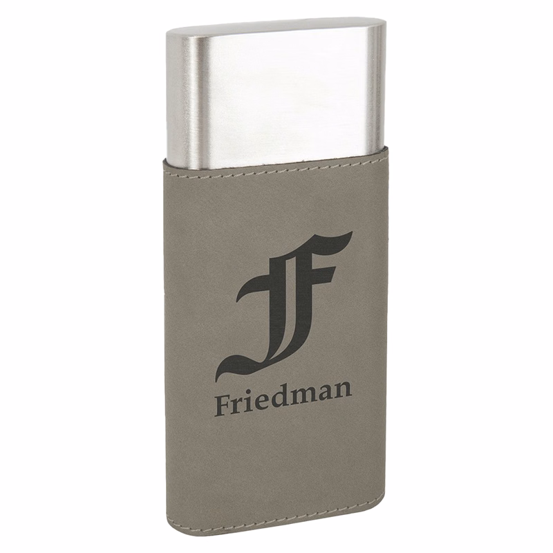 Gray Leatherette Cigar Case w/ Cutter