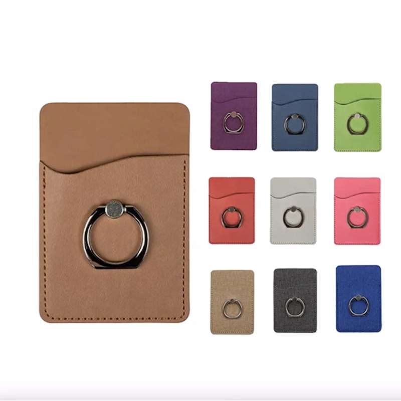 PU Leather Phone Holder w/ Ring Stand