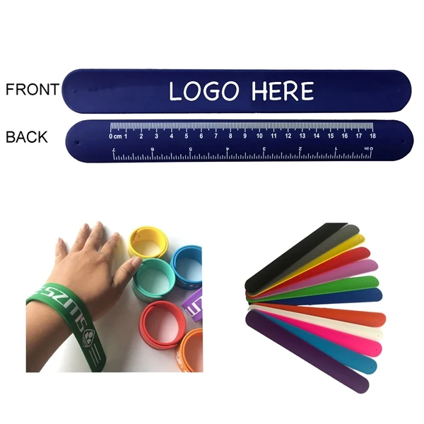 Custom 9.5 Inch Silicone Slap Bracelet with Ruler Print — Functional Event Giveaway 1