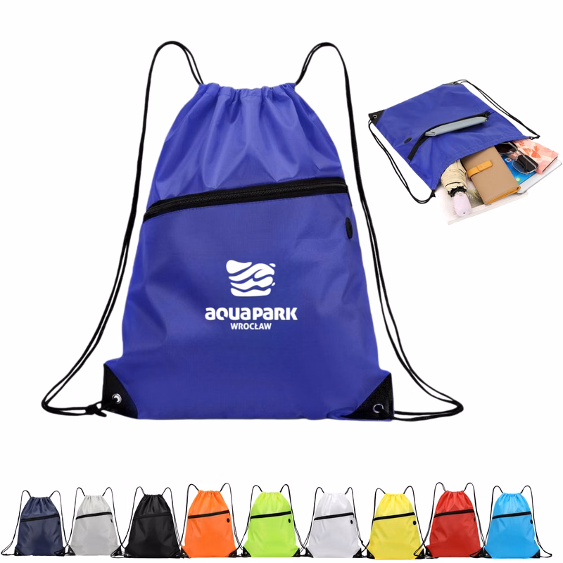 Drawstring Backpack with Headphone Hole
