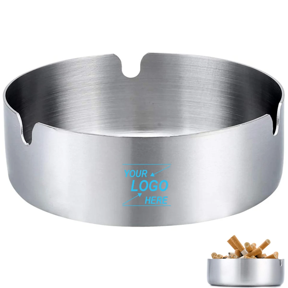 Stainless Steel Round Ashtray 3.15" 1