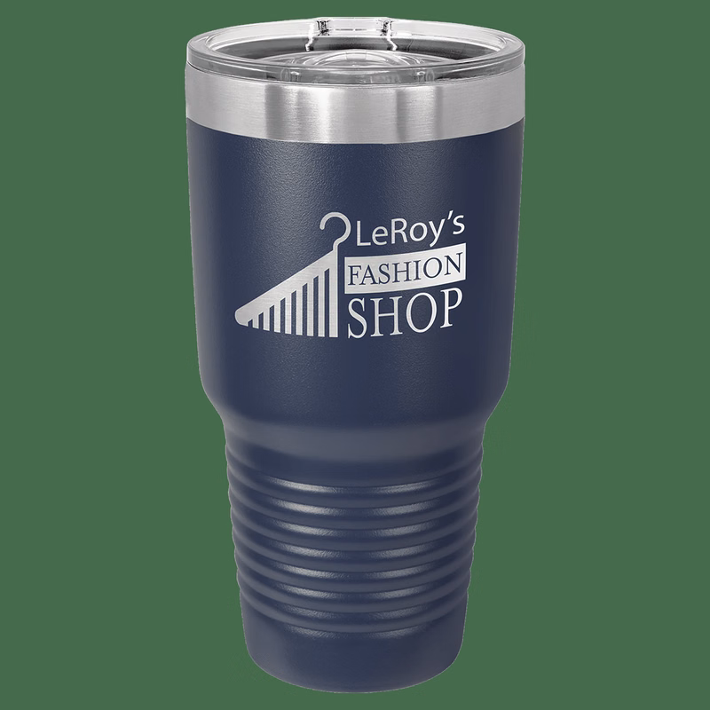 30 oz. Navy Blue Laser Engraved Polar Camel Ringneck Tumblers w/Slider Lid