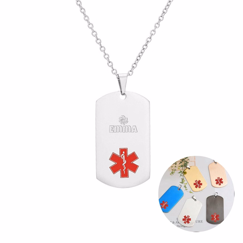 Snake staff square pendant necklace
