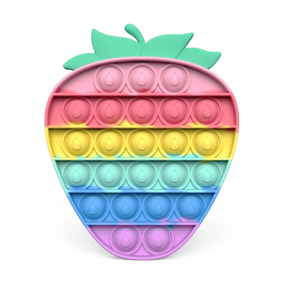 Macaron-colored strawberry Push Pop Bubble Sensory Toys 1