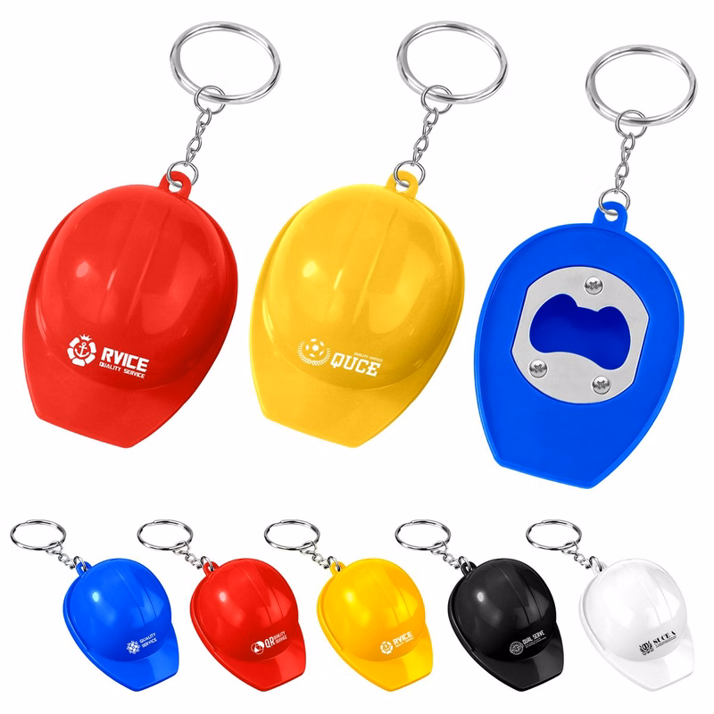 Mini Safety Helmet Keychain With Bottle Opener