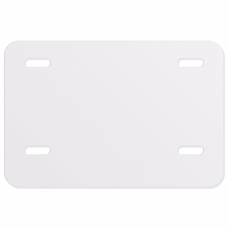 Motorcycle License Plate .055 White Styrene (5"x7.5"), Spot Colour Imprint