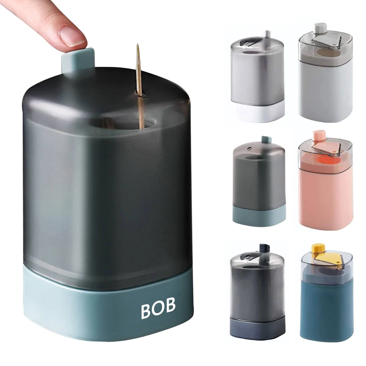 Press Type Plastic Toothpick Jar 1