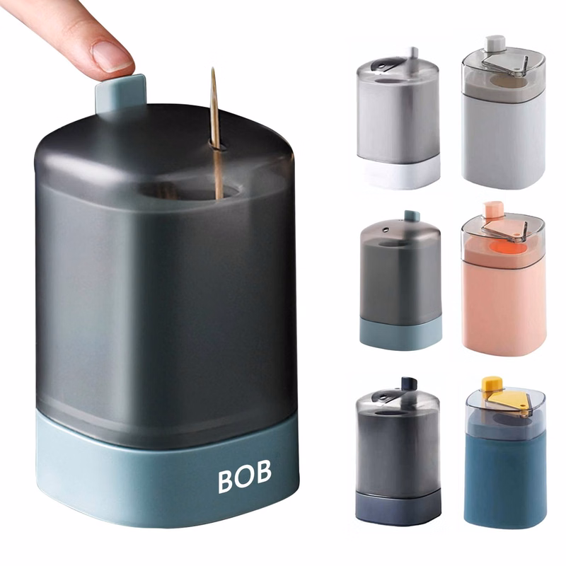 Press Type Plastic Toothpick Jar