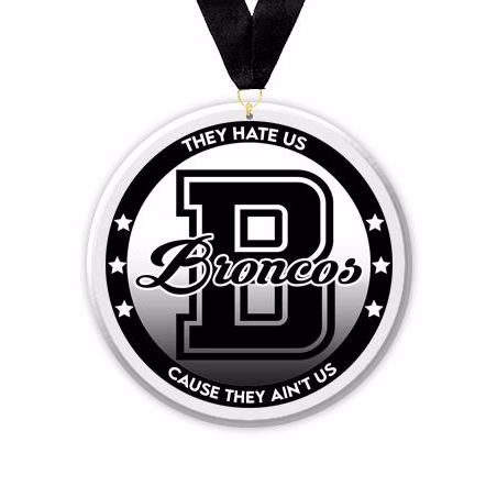 Acrylic Circle Medallions: Broncos 3" Size, .25"