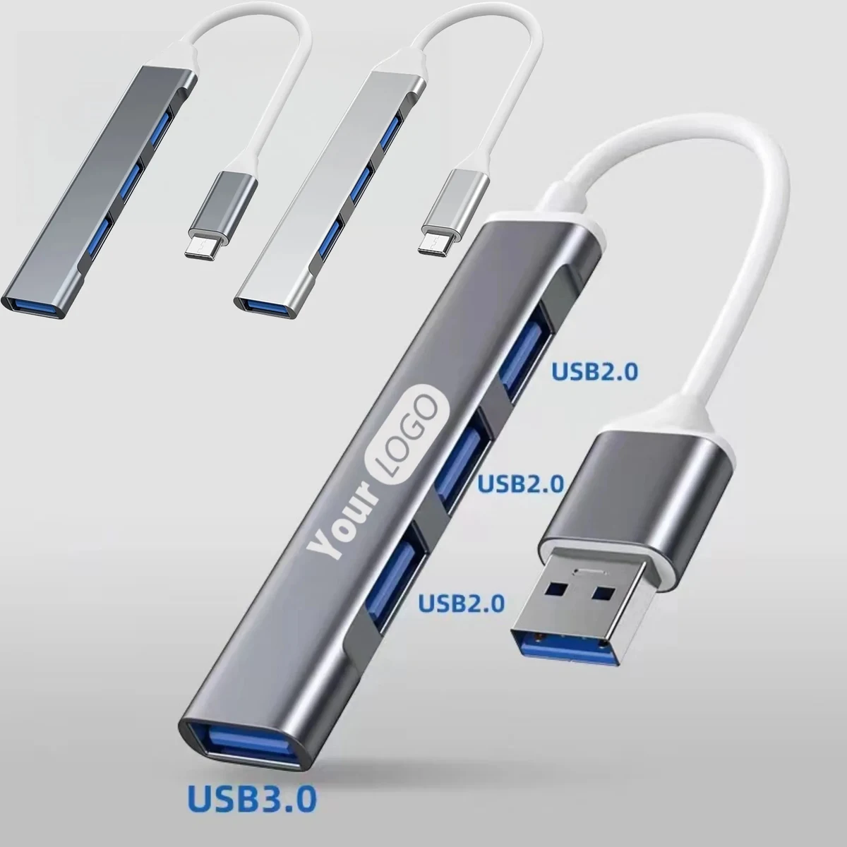 Custom Logo 4-In-1 Docking Station Hub USB Interface 1