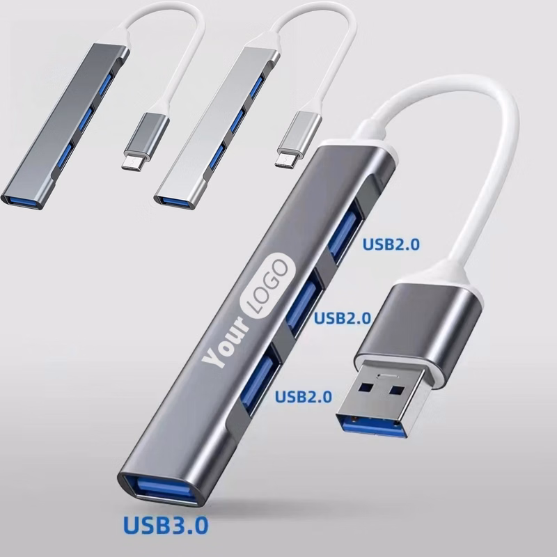 Custom Logo 4-In-1 Docking Station Hub USB Interface