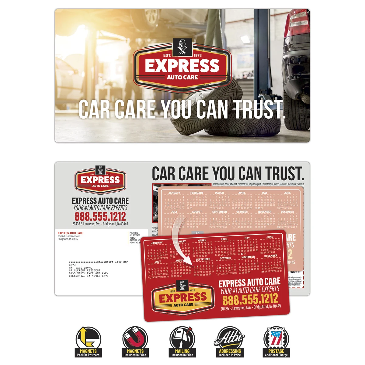 Magna-Peel Laminated Postcard (10.5x5.5; 14pt) with 3.5x6 Round Corner Magnet (25 mil) 1