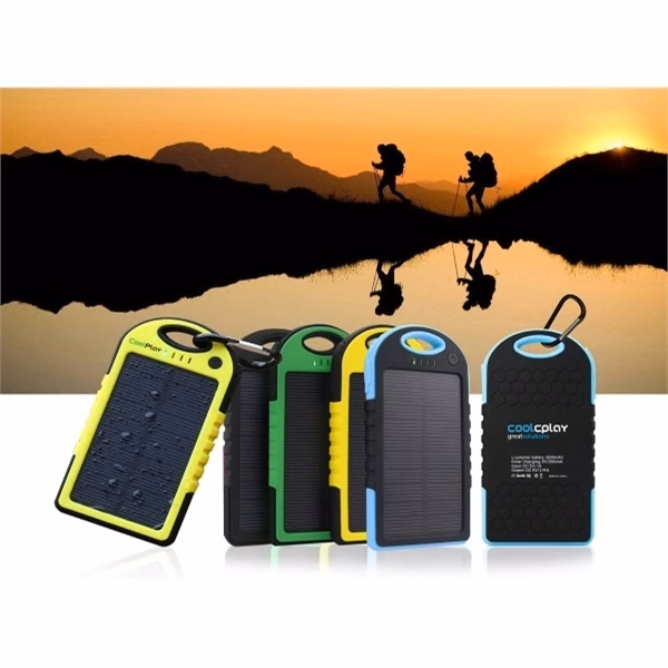 Rapid Ship 5000mAh Solar Power Charger with Carabiner