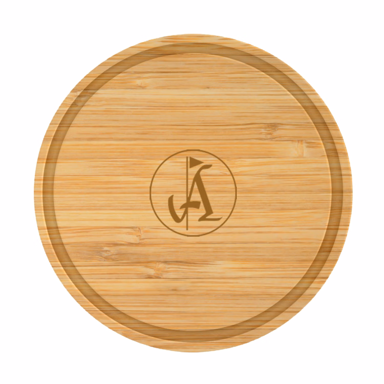 10.5" Round Bamboo Cutting Board Thick Style with Juice Groove