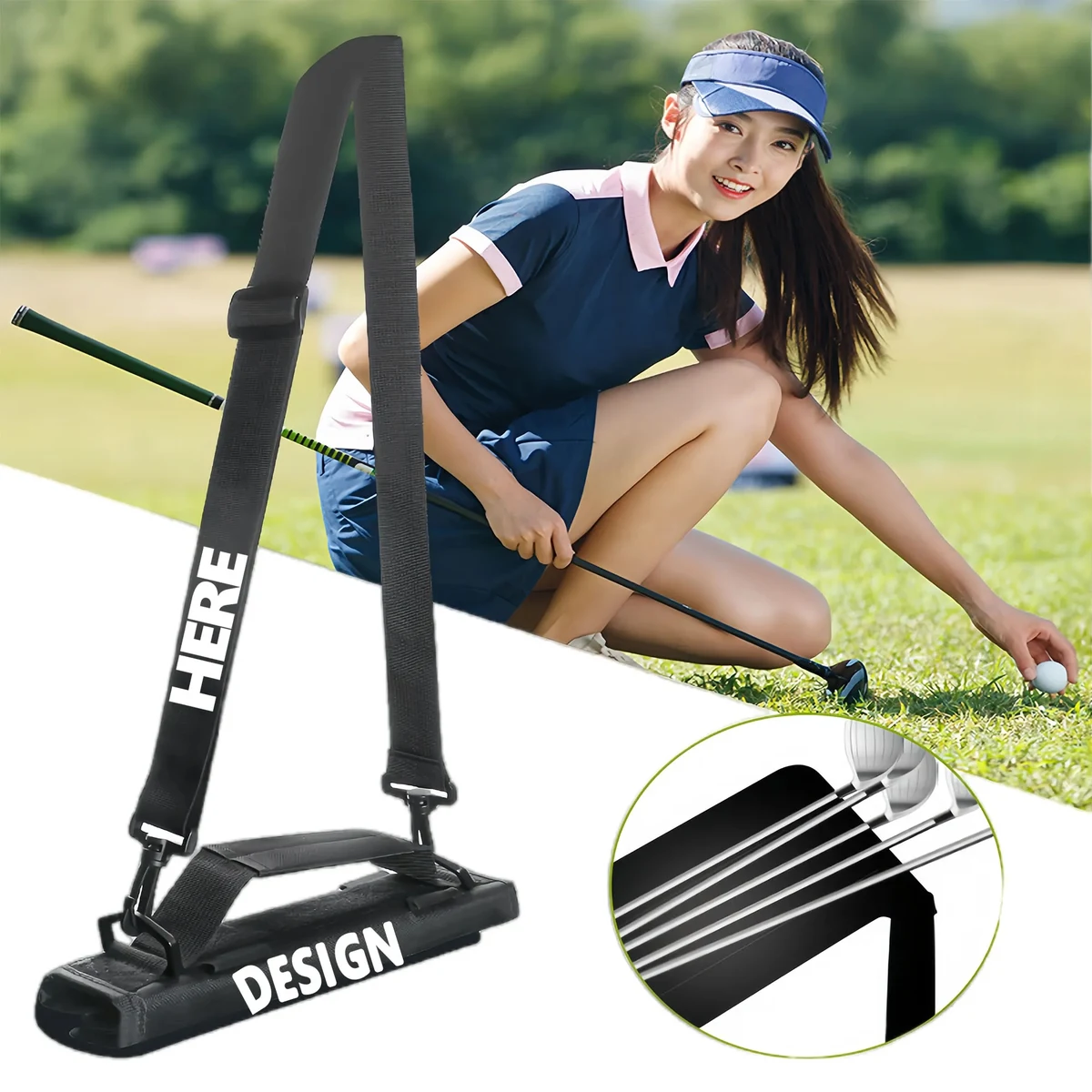 Portable Lightweight Golf Club Carry Bag Adjustable Strap 1