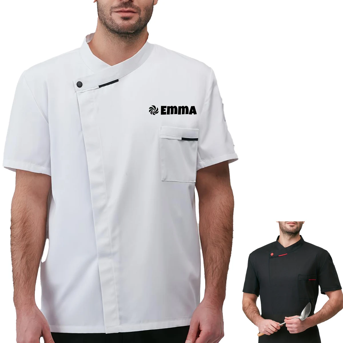 Short Sleeve Breathable Chef Coat 1