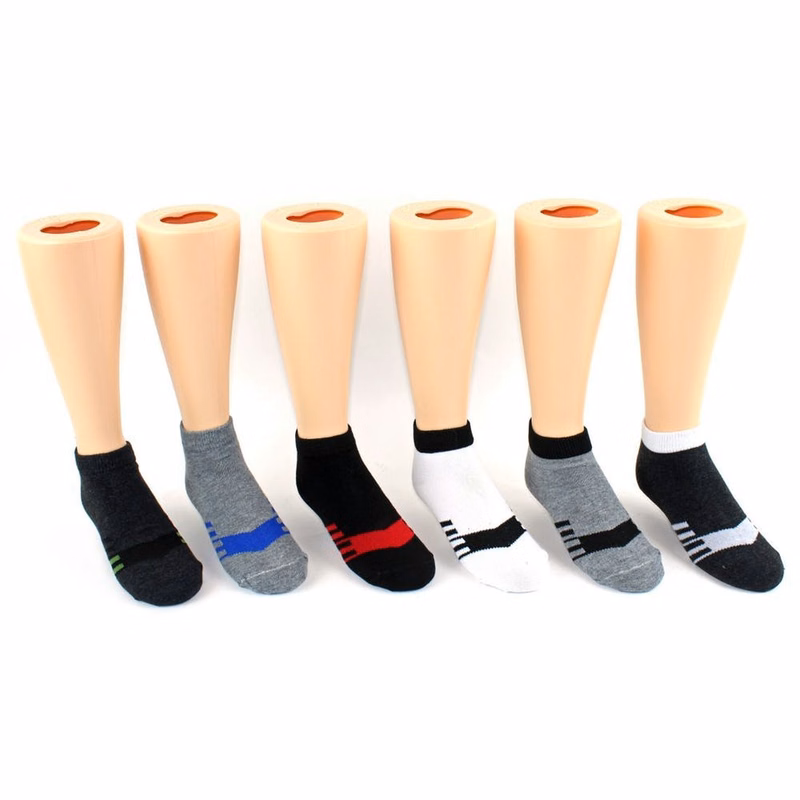 Boys' Sport Ankle Socks - Size 6-8 Contrast Stripe