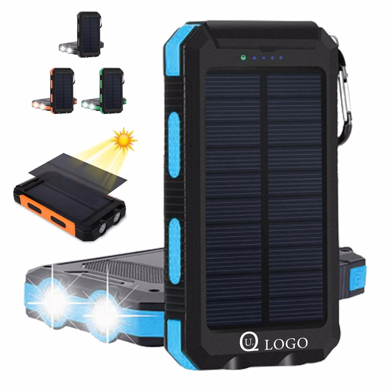 8000Mah Solar Power Bank Flashlight W/Built-In Compass
