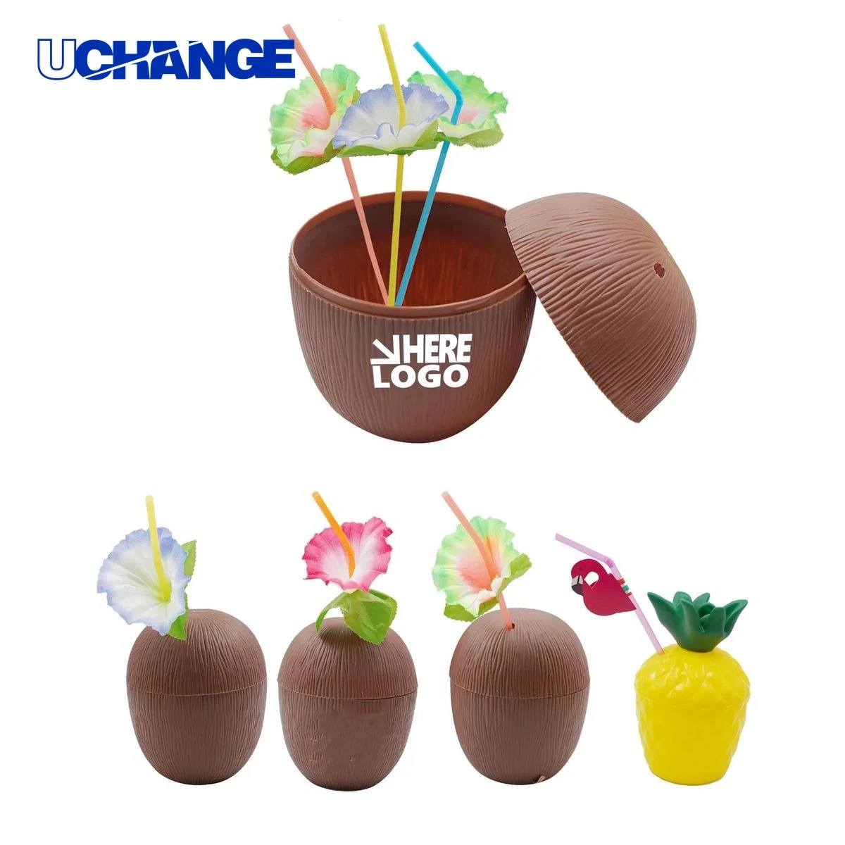 Hawaiian Coconut Party Cup with Straw 1