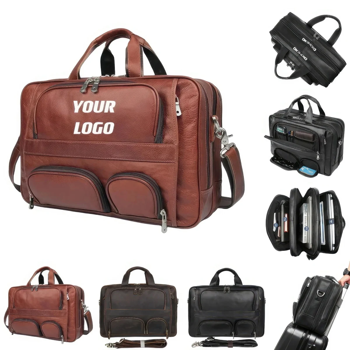 Custom Handmade Vintage Genuine Leather Briefcase 1
