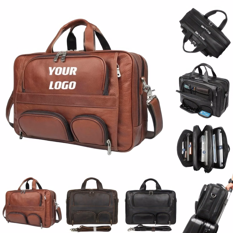 Custom Handmade Vintage Genuine Leather Briefcase