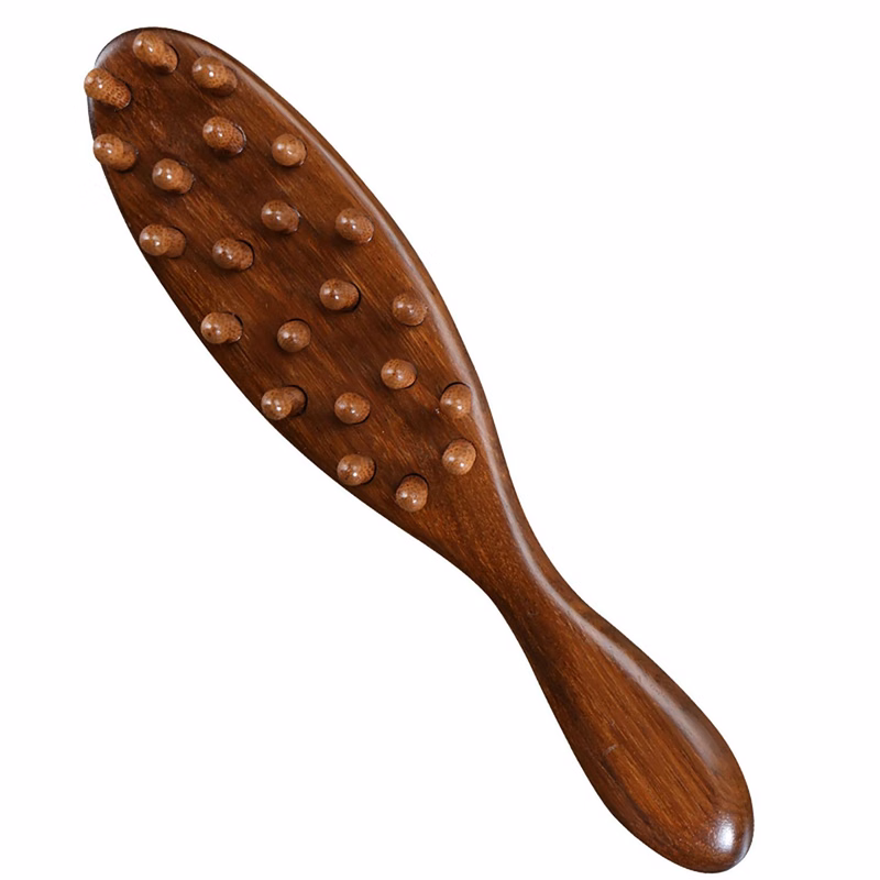 Natural Sandalwood Massage Comb W/ 22 Round-Head Teeth