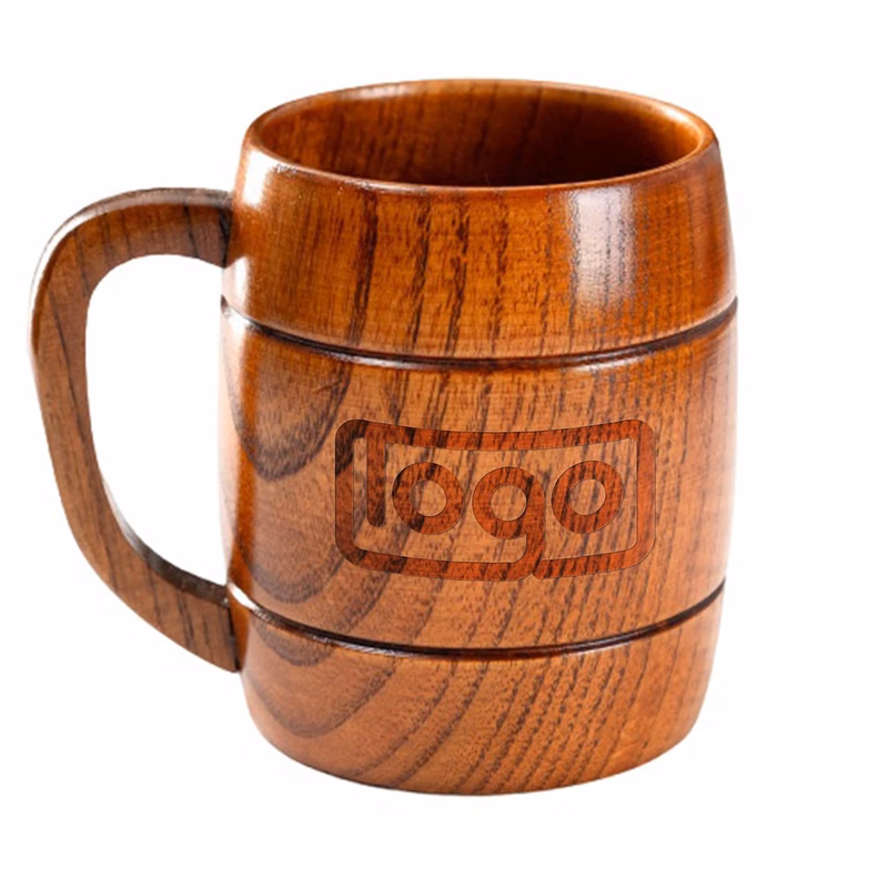 14 oz Wooden Beer Mug w/ Handle
