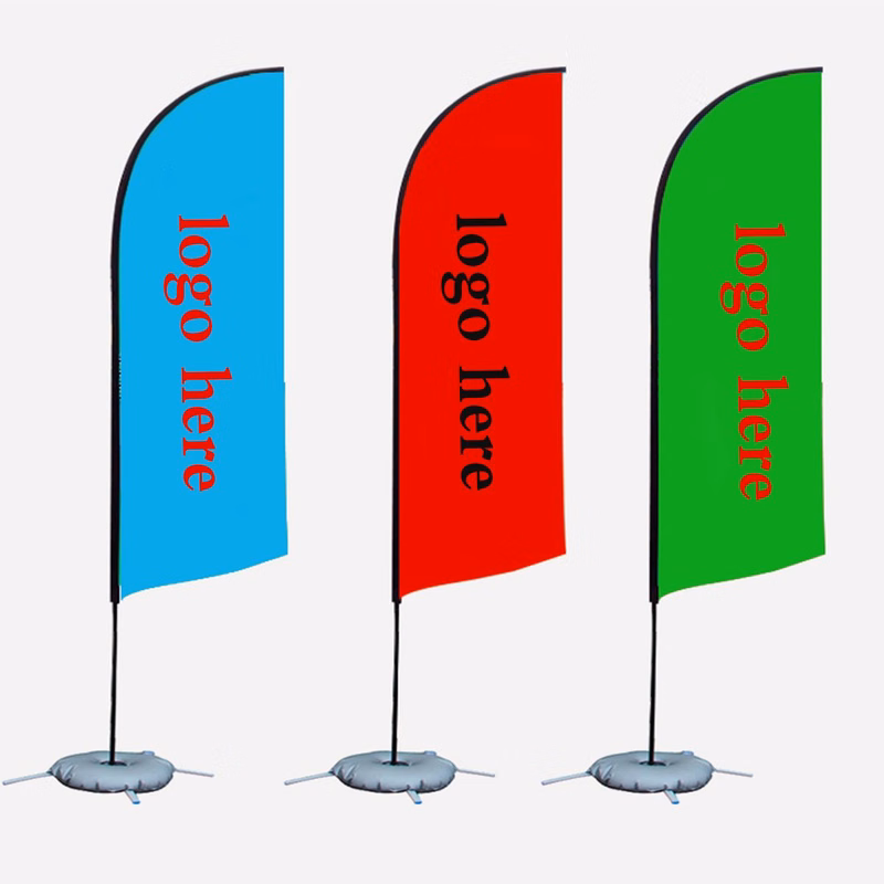 9' Double-Sided Feather Flag Set with Cross Base and Water Bag