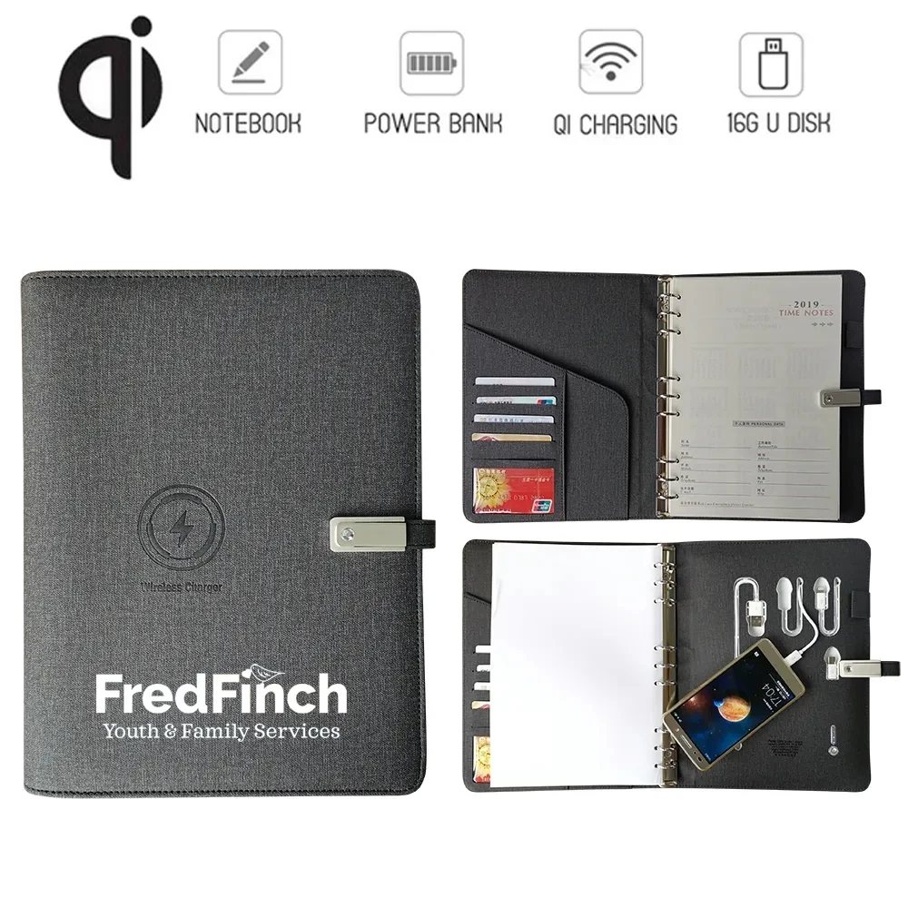 8000 mAh Power Bank Notebook with Wireless Charger 1
