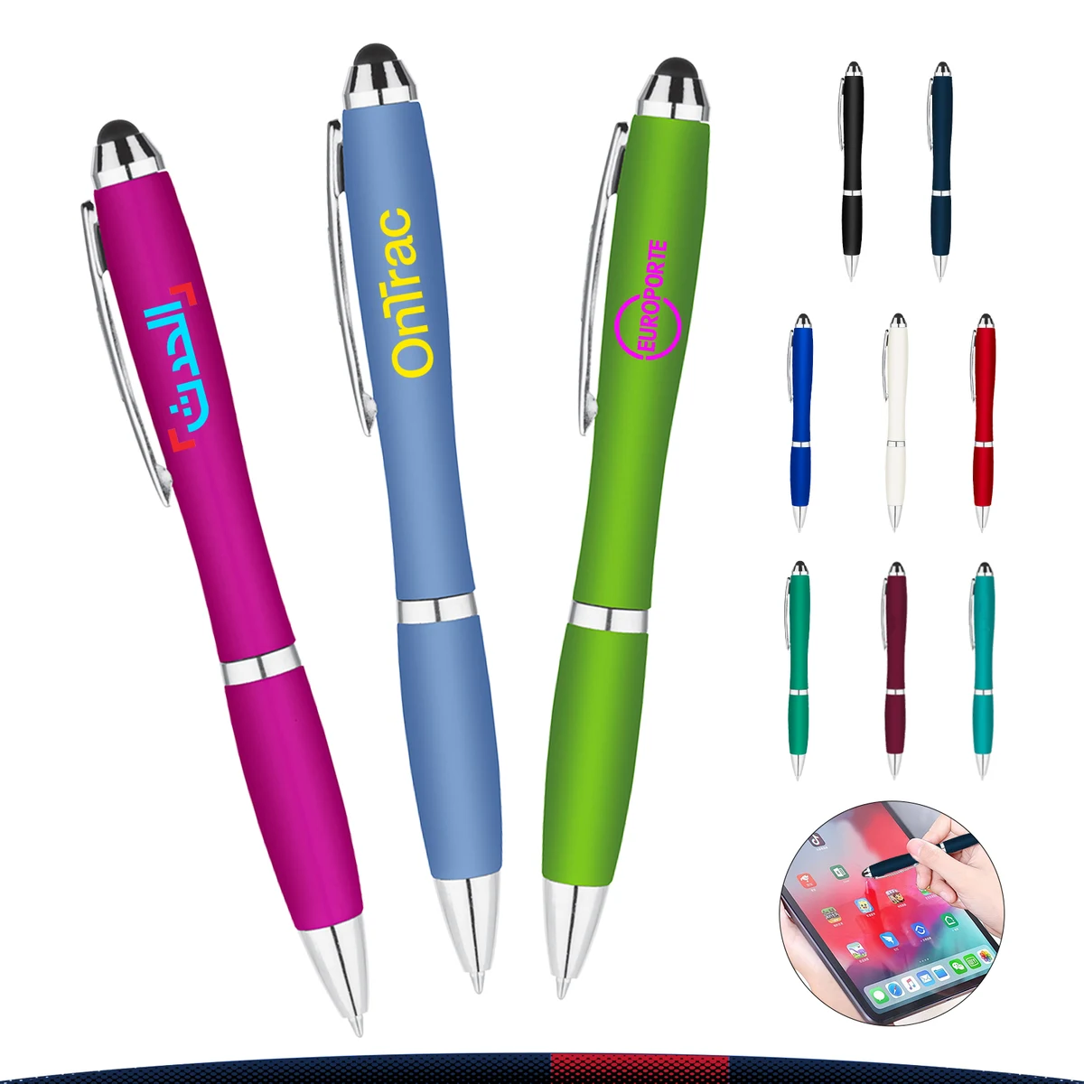 Auguste Metallic Curvaceous Ballpoint Stylus Pen 1