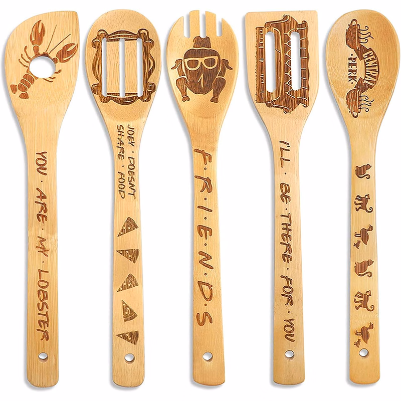 Funny Bamboo Spatula Set for Kitchen Decor