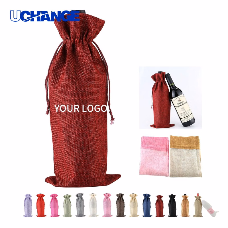 Burlap Wine Bag Sleeve 13.7 x 5.9 Inches