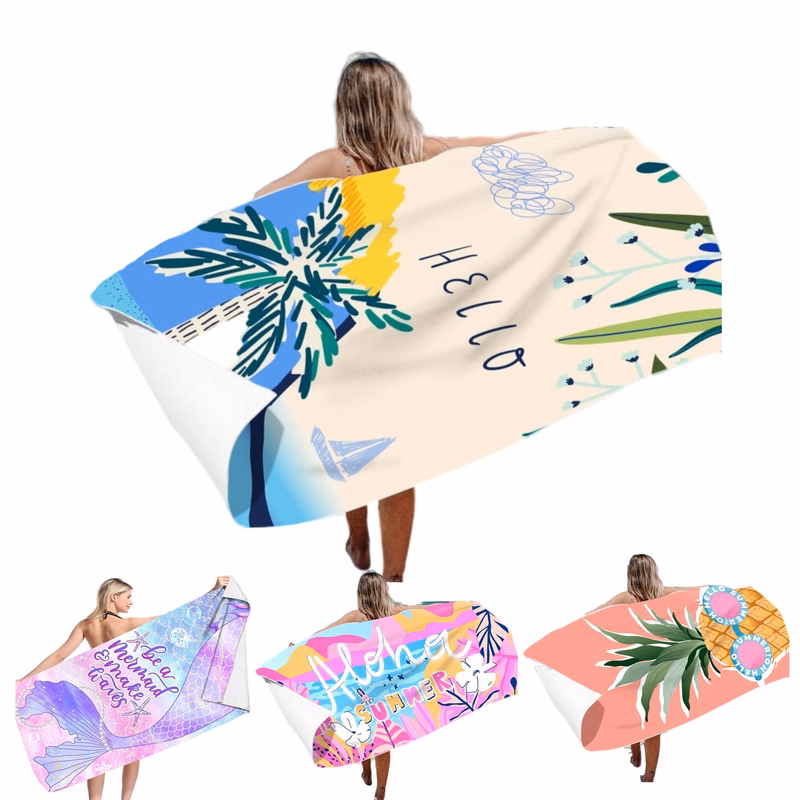 Eco-Friendly Sublimated Microfiber Absorbent Beach Towel