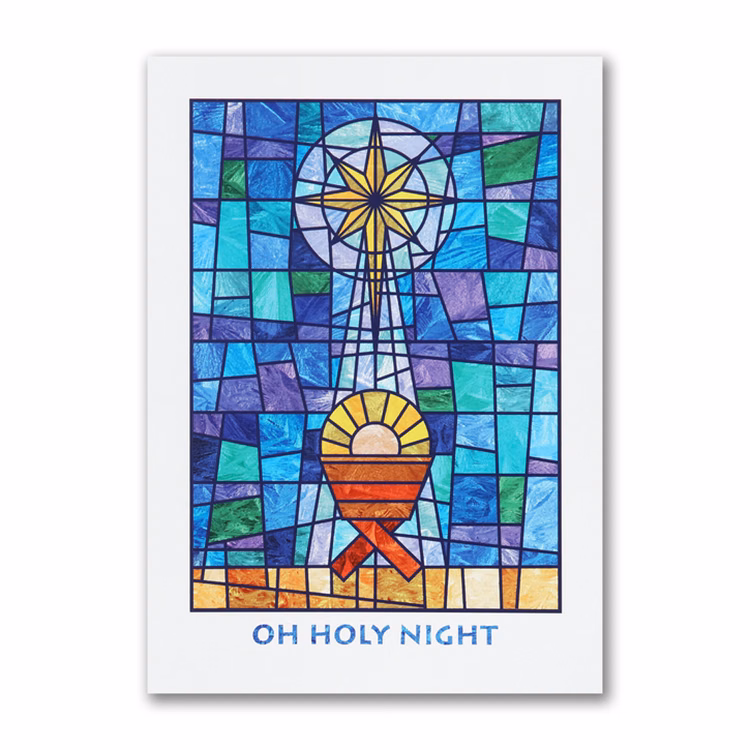 Shimmering Nativity Religious Card