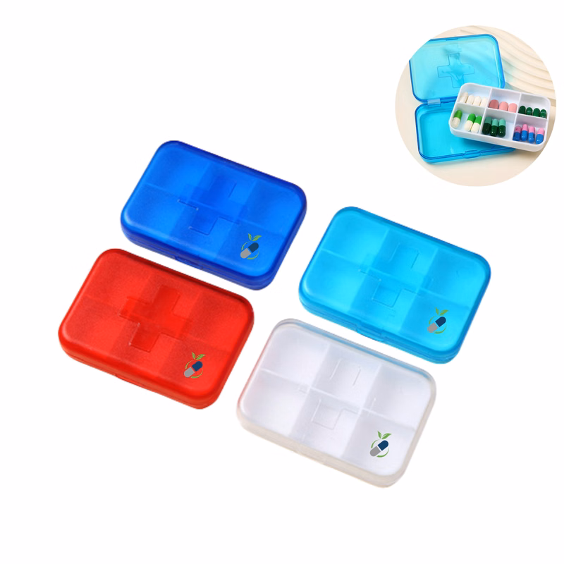 Portable Clear 6 Compartments Daily Pill Box Organizer