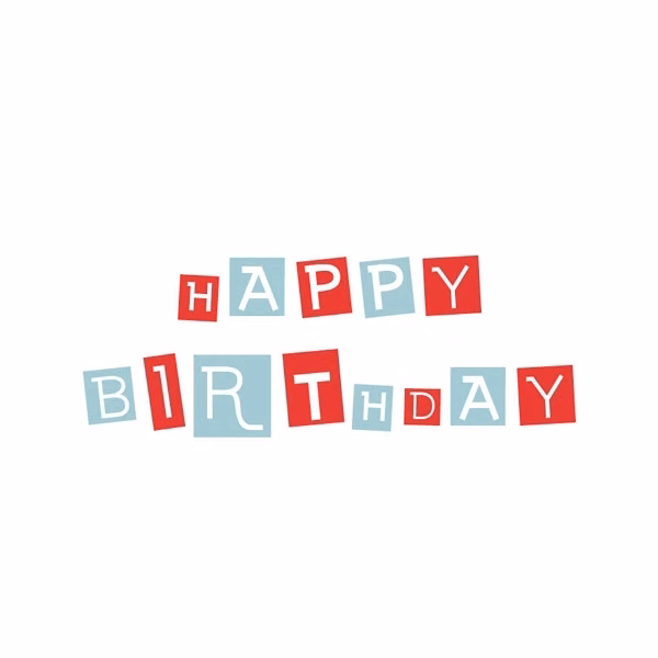 Color Block Birthday Greeting Cards