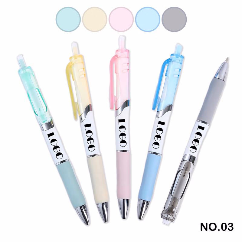 Colored click-action ballpoint pen