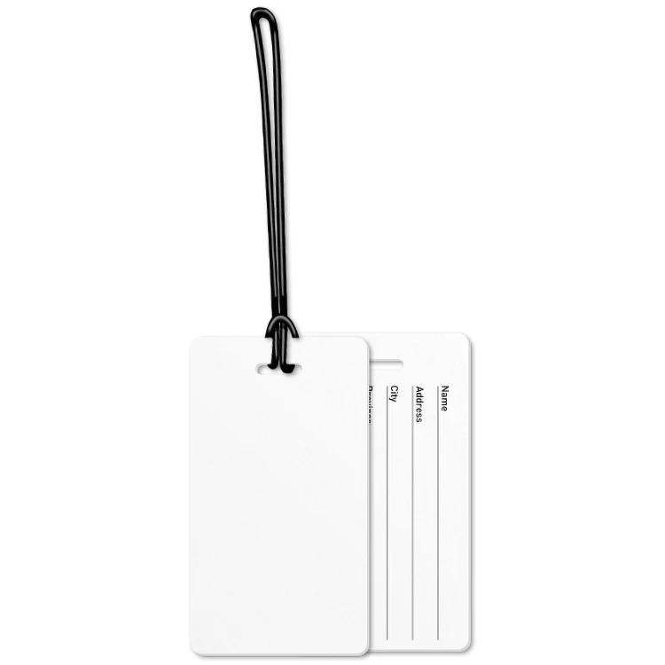 Write-On Luggage Tags .020 Plastic 2.375"x4.25" in Full Colour with 6" Loop 1