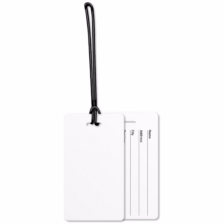 Write-On Luggage Tags .020 Plastic 2.375"x4.25" in Full Colour with 6" Loop