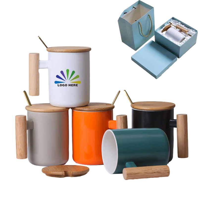 Ceramic Mug With Bamboo Lid